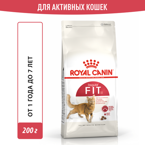 Корм для кошек Royal Canin Fit 32 (Фит 32) Корм сухой сбалансированный для взрослых умеренно активных кошек от 1 года, 0,2 кг фотография