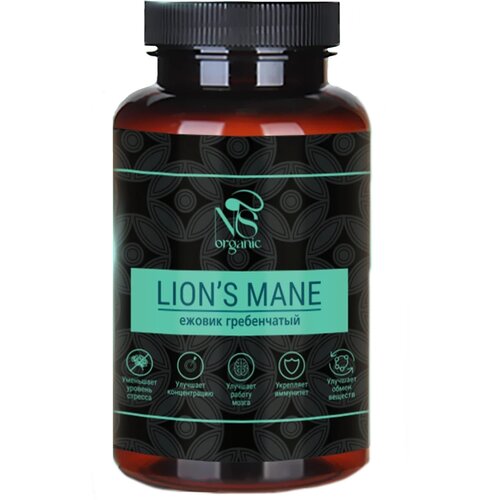 Капсулы NSOrganic Lion's mane Ежевик гребенчатый, 43 г, 200 мл, 120 шт. фотография