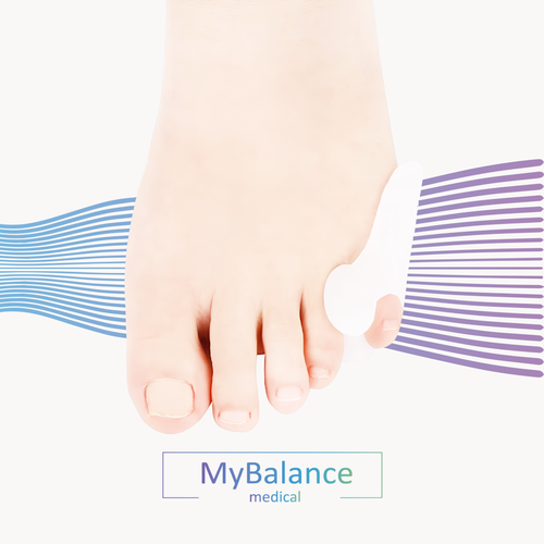 Разделитель для пальцев ног MyBalance, на мизинец, от мозолей, силиконовый, универсальный, белый, 2 шт фотография