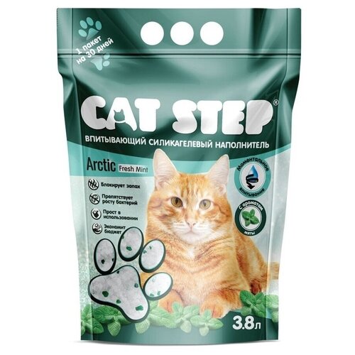 фотография Впитывающий наполнитель Cat Step Arctic Fresh Mint, 3.8л, 1 шт., купить за 740 р