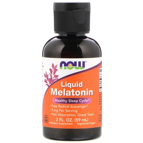 Раствор NOW Liquid Melatonin, 59 мл, 3 мг фотография