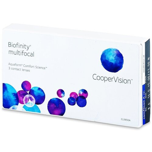 Контактные линзы CooperVision Biofinity Multifocal, 3 шт., R 8,6, D -5,75, ADD: +1.50 D, прозрачный, 1 уп. фотография