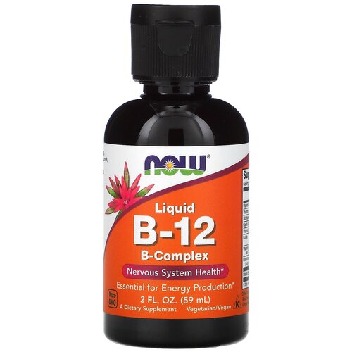 Раствор NOW Liquid B-12 B-Complex, 100 г, 59 мл фотография