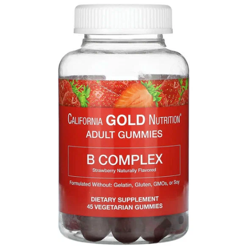 California Gold Nutrition B Complex (комплекс витаминов группы В) 45 мармеладок со вкусом клубники (California Gold Nutrition) фотография