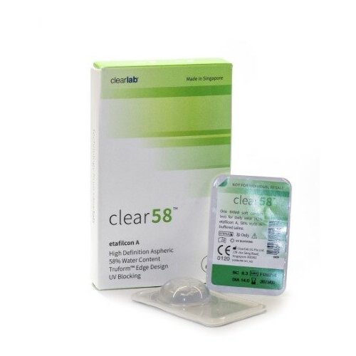 Контактные линзы Clearlab Clear 58, 14 мм, 6 шт., R 8,7, D -3,25, прозрачный, 1 уп. фотография