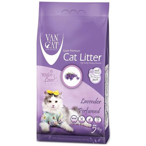 Комкующийся наполнитель Van Cat Lavender, 5кг фотография