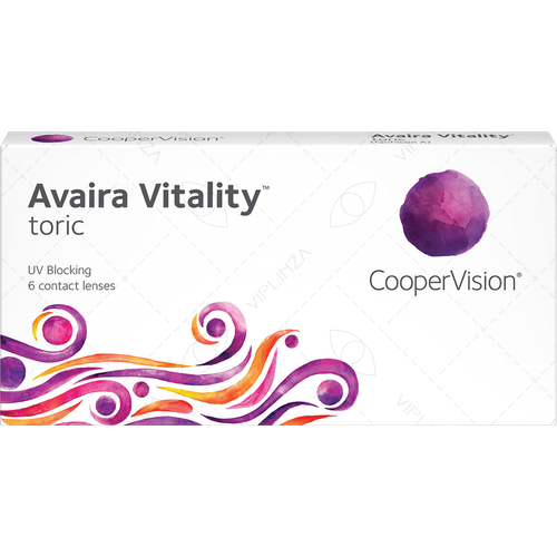 Контактные линзы CooperVision Avaira Vitality toric., 6 шт., R 8,5, D -2,75, CYL: -1,75, AХ: 120, прозрачный, 1 уп. фотография