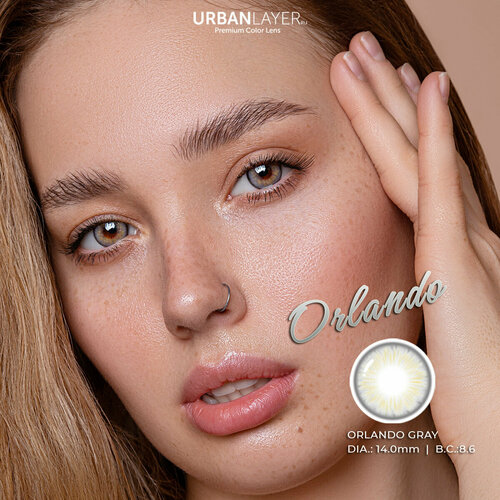 Цветные контактные линзы URBAN LAYER ru Orlando Gray -2.0 / 14.0 / 8.6 / 2шт. фотография