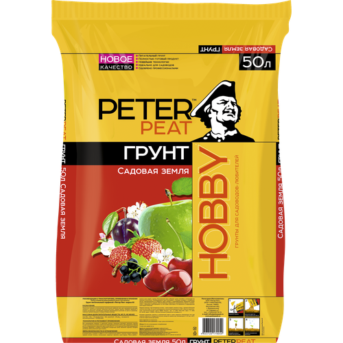 Универсальный грунт PETER PEAT Линия Hobby Садовая земля, 50 л, 20 кг фотография