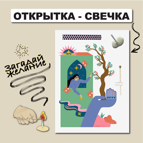 Открытка свечка 