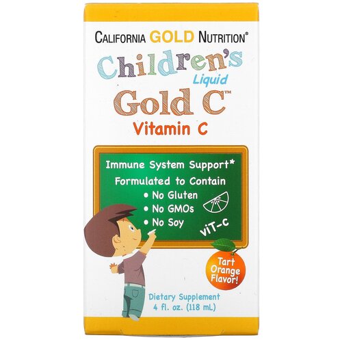 California Gold Nutrition Children's Liquid Gold Vitamin C фл., 118 мл, апельсин фотография