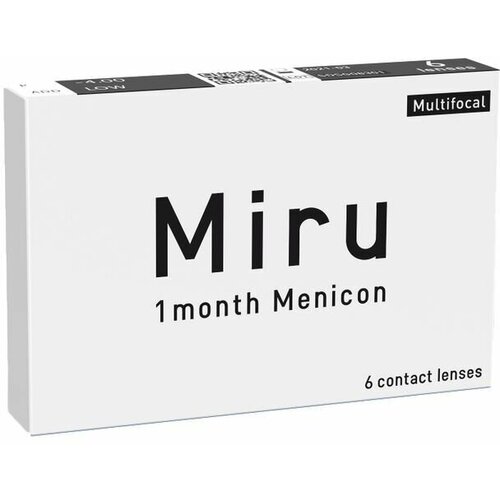 Контактные линзы Menicon Miru 1month Multifocal, 6 шт., R 8,6, D -1, ADD: низкая, прозрачный, 1 уп. фотография