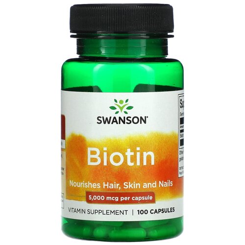 Biotin, 5000 мкг, 50 мл, 100 г, 100 шт. фотография