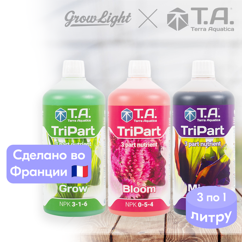 Комплект удобрений Terra Aquatica TriPart Grow + Bloom + MicroHW, 1 л фотография