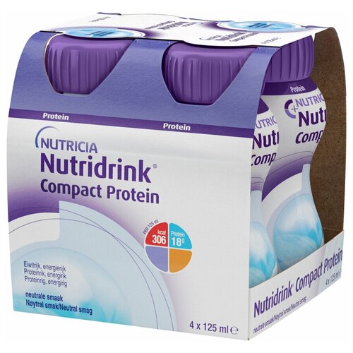 Nutridrink (Nutricia) Compact Protein, 125 мл, 600 г, нейтральный, 4 шт., 5 уп. фотография