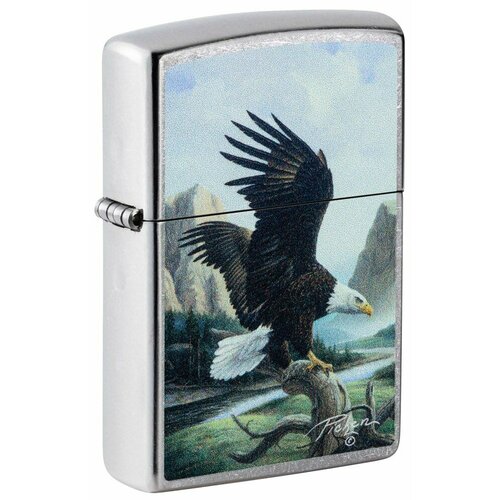 Зажигалка ZIPPO Linda Picken с покрытием Street Chrome, латунь/сталь, серебристая, 38x13x57 мм фотография