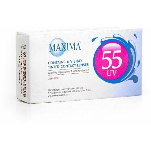 Контактные линзы Maxima 55 UV Aspheric, 6 шт., R 8,6, D -0,75, 1 уп. фотография