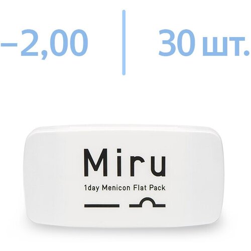 Контактные линзы Menicon Miru 1 day Flat Pack, 30 шт., R 8,6, D -2, 1 уп. фотография