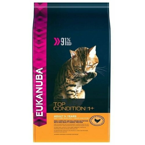 EUKANUBA ADULT TOP CONDITION 400 гр сухой корм для взрослых кошек с домашней птицей 5шт фотография