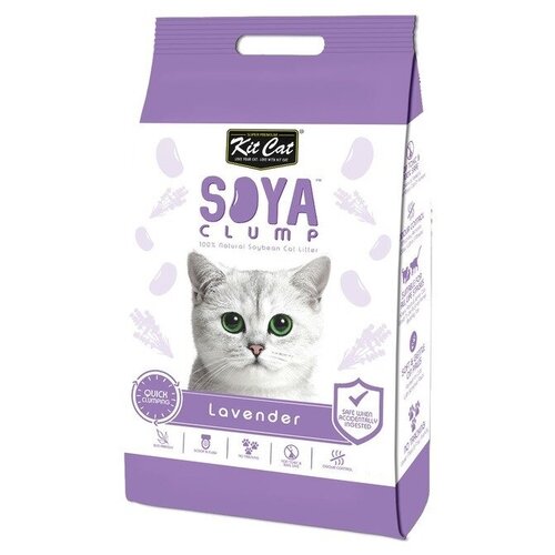 Комкующийся наполнитель Kit Cat Soya Clump Lavender, 14л, 1 шт. фотография