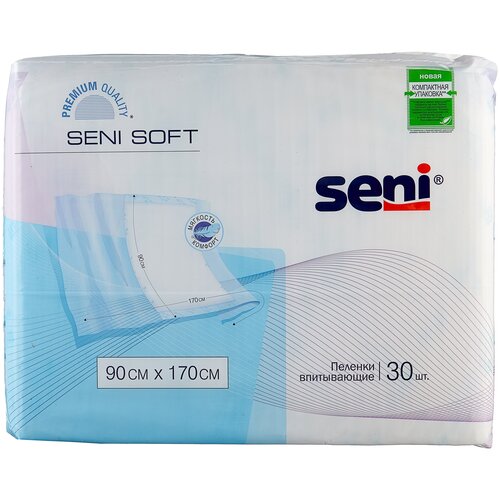 Пеленки Seni Soft впитывающие одноразовые медицинские 90 x 170 см, 30 шт. фотография