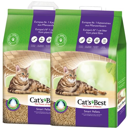 CAT'S BEST SMART PELLETS - Кэтс Бэст наполнитель древесно-комкующийся для длинношерстных кошек (10 + 10 л) фотография