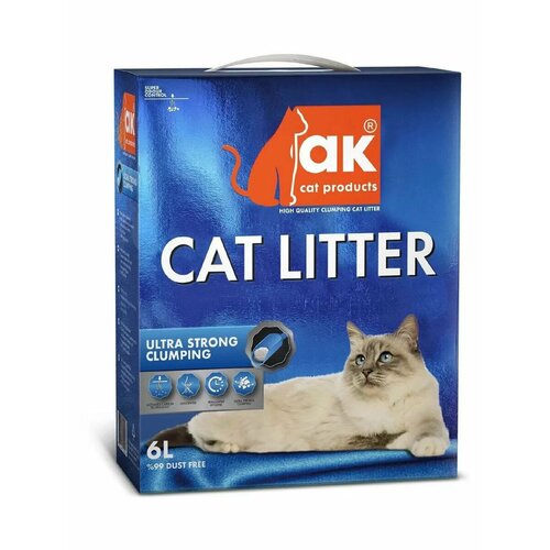 Наполнитель для кошачьих туалетов AK Cat Ultra Strong комкующийся бентонит без запаха 5,5 кг 6 л фотография