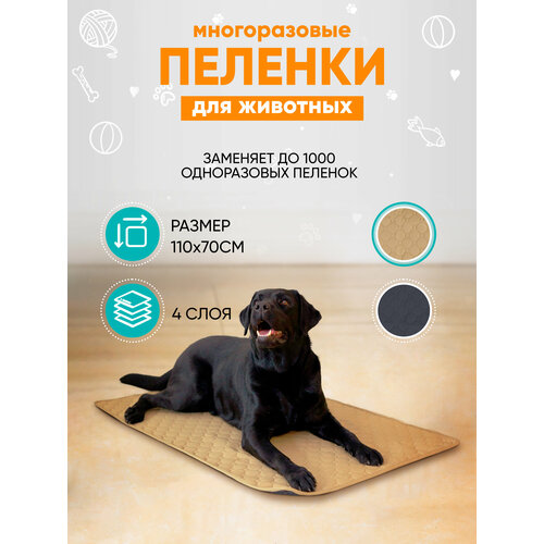 Многоразовая впитывающая пеленка для собак, MR Dog, 100х70 фотография