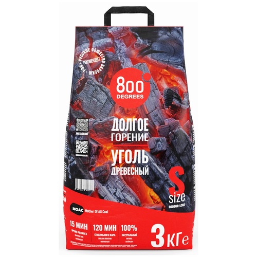 фотография 800 Degrees Уголь Lump Charcoal, 3 кг 16 л, купить за 2371 р