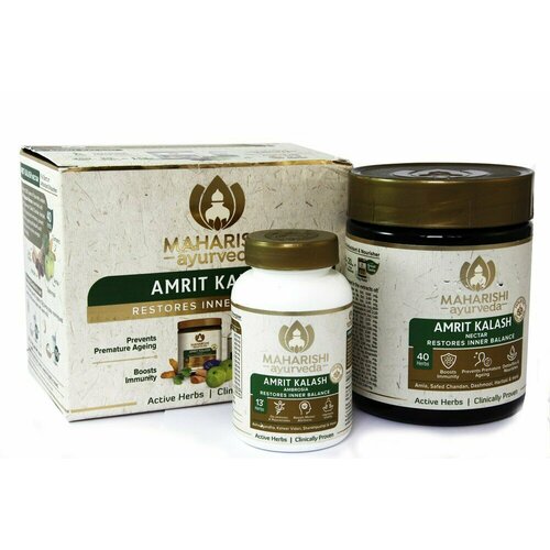 Паста + таблетки Амрит Калаш Махариши Аюрведа (AMRIT KALASH Maharishi Ayurveda) для иммунитета и омоложения организма, 60 таб. + 600 г. фотография