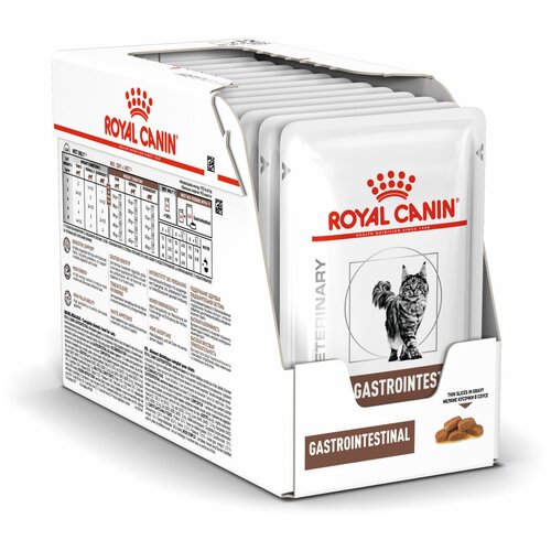 Влажный корм для кошек Royal Canin Gastro Intestinal, при проблемах с ЖКТ, с птицей 12 шт. х 85 г (кусочки в желе) фотография