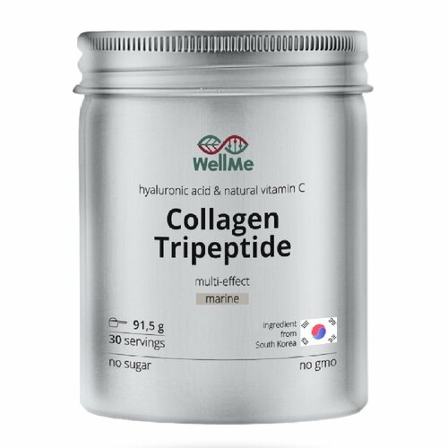 Коллаген морской трипептид с гиалуроновой кислотой и витамином С Collagen Tripeptide Multi-Effect WellМe, 30 порций фотография