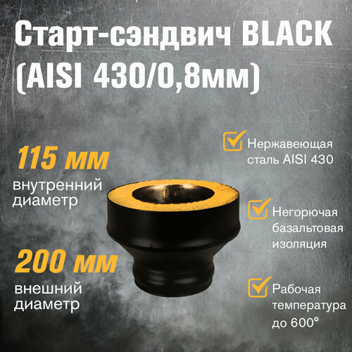 Старт-сэндвич BLACK (AISI 430/0,8мм) (115х200) фотография