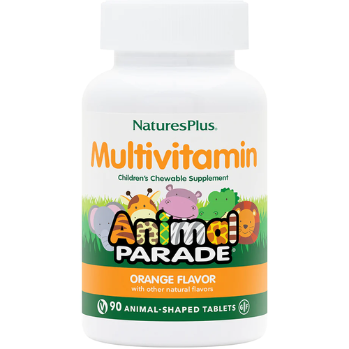 NaturesPlus Source of Life Animal Parade Children's Chewable Multi-Vitamin & Mineral Supplement апельсин 90 таблеток в форме животных фотография