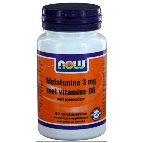 Таблетки NOW Melatonin 3 мг + B6, 90 шт. фотография