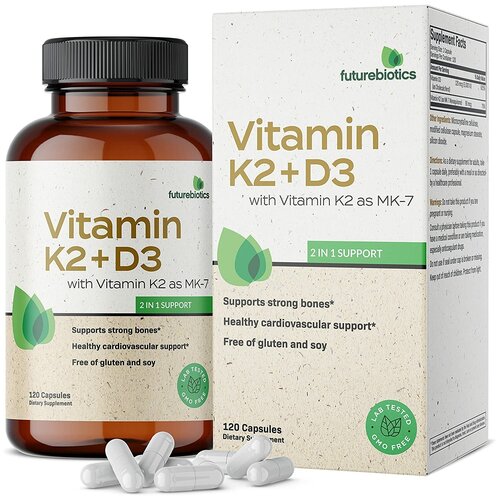 FutureBiotics, Vitamin K2 + D3 with Vitamin K2 as MK-7, 120 Capsules фотография