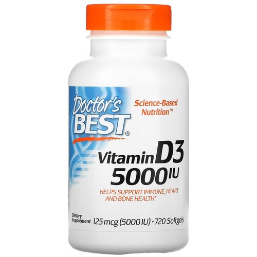 Doctor's Best Vitamin D3 капс., 5000 МЕ, 220 г, 720 шт. фотография