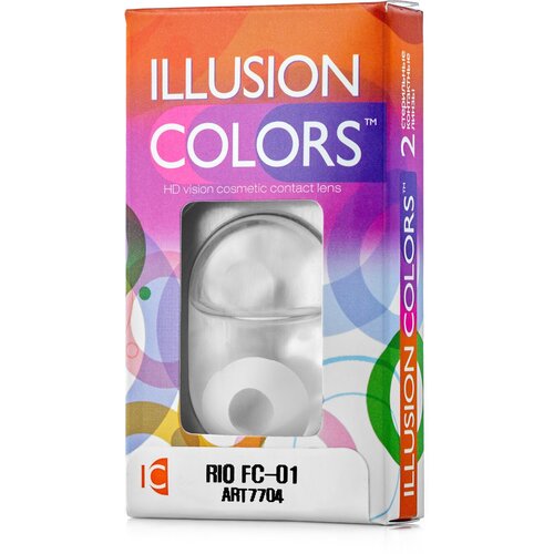 Контактные линзы ILLUSION Сolors Rio, 2 шт., R 8,6, D 0, fc-01 фотография