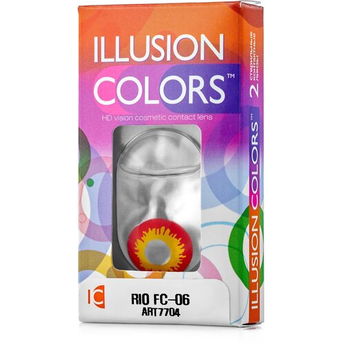 Контактные линзы ILLUSION Сolors Rio, 2 шт., R 8,6, D 0, fc-06 фотография