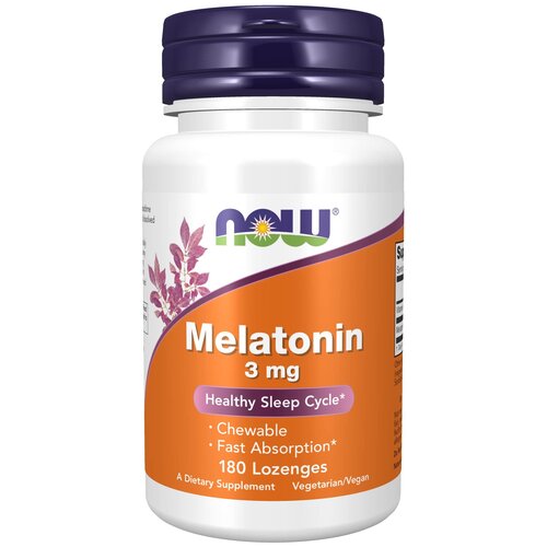 Пастилки NOW Melatonin жев. 3 мг, 90 г, 3 мг, 180 шт. фотография