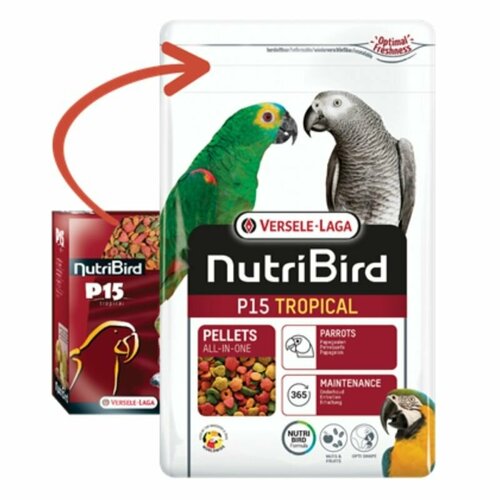 Гранулированный корм для тропических попугаев Versele Laga Nutr bird P15 , 1 кг фотография