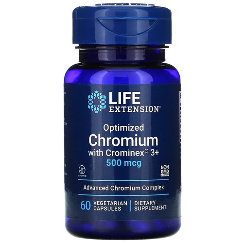 Капсулы Life Extension Optimized Chromium with Crominex 3+, 50 г, 500 мкг, 60 шт. фотография