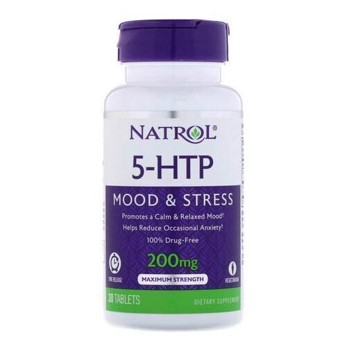 Таблетки Natrol 5-HTP Time Release, 200 мг, 30 шт. фотография