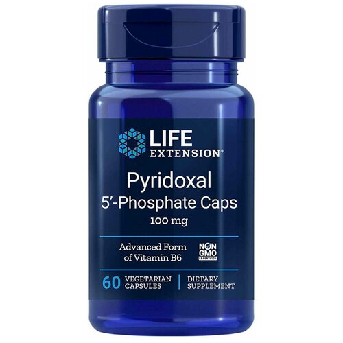 Life Extension, Pyridoxal 5'-Phosphate Caps, 100 mg, 60 Vegetarian Capsules фотография