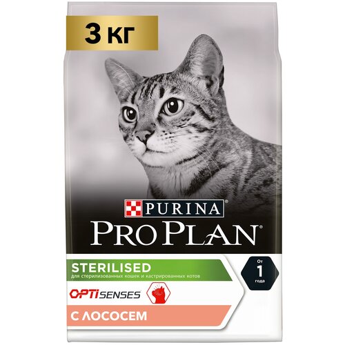 Сухой корм для кошек Pro Plan Sterilised для стерилизованных кошек с лососем 3 кг фотография