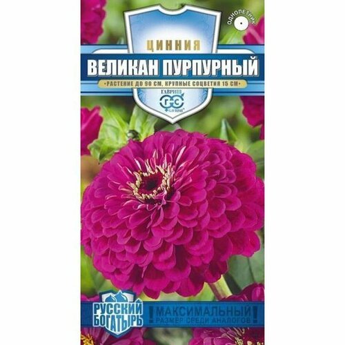 Семена Цинния Великан пурпурный (однолетние) (гавриш) 0,3г Русский богатырь Н18 фотография