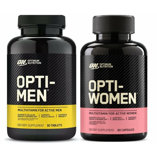 Витаминный комплекс OPTIMUM NUTRITION OPTI - MEN 90 tablets & WOMEN 60 capsules 90, 60, Нейтральный фотография