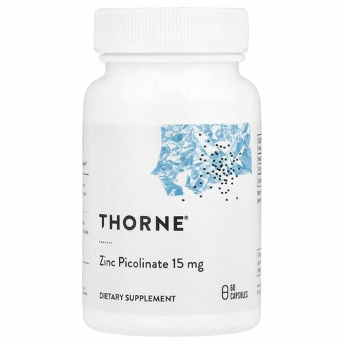 Thorne Research, Цинк пиколинат, Zinc Picolinate 15 mg, 60 капсул фотография