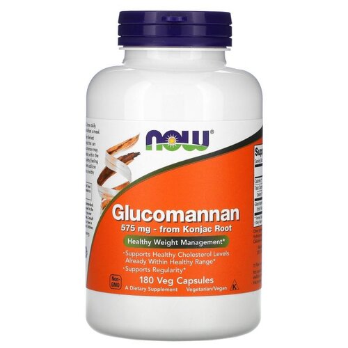 Капсулы NOW Glucomannan, 200 г, 180 шт. фотография