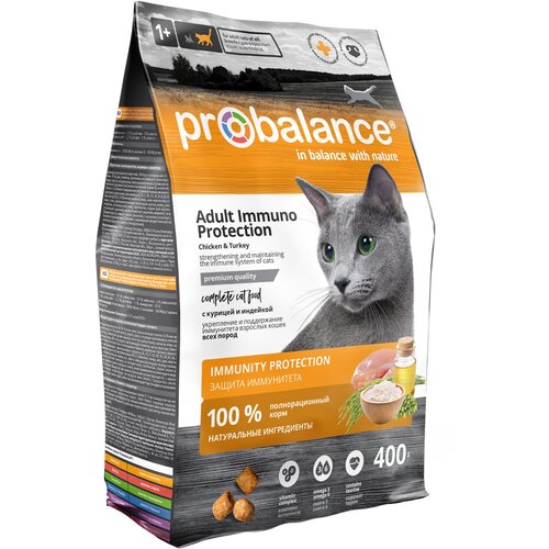 Сухой корм для кошек ProBalance с курицей, с индейкой 2 шт. х 400 г фотография